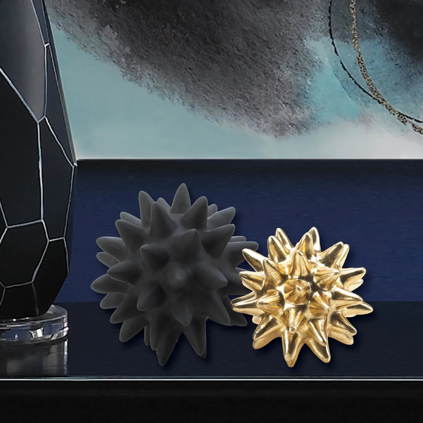 Storico Black & Gold Spike Sculptures