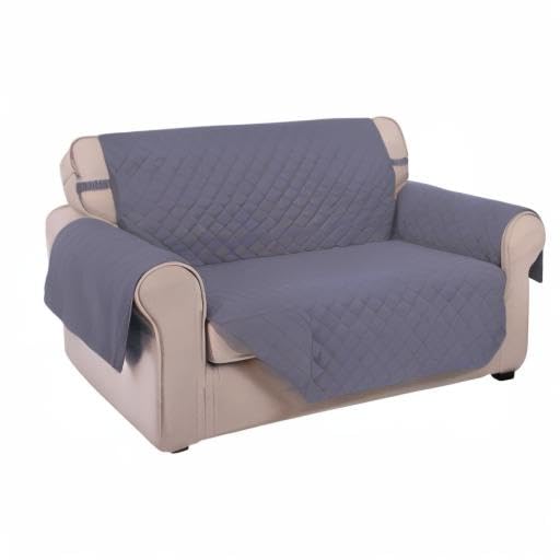 U-NICE HOME Loveseat Sofa Cover for 2 Cushion Couch, Dark Grey