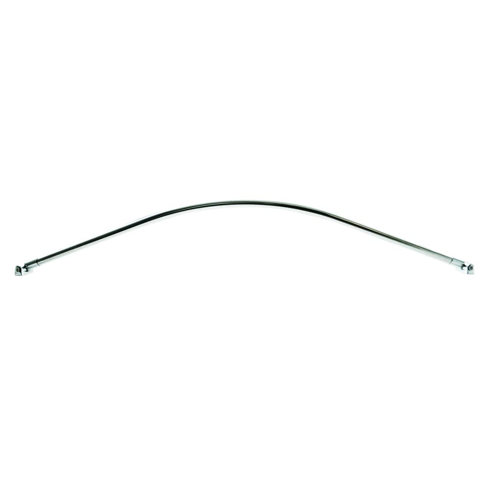 60-Inch Stainless Steel Curved Shower Curtain Rod, 5 Foot Mounted Non-Telescoping Rust Proof (Chrome Plated)