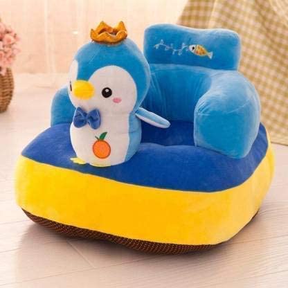 Cute Penguin DesignSofa Seat Plush Cushion Sofa Cum Bed And Soft Rocking Chair (Blue) - 1 Seater