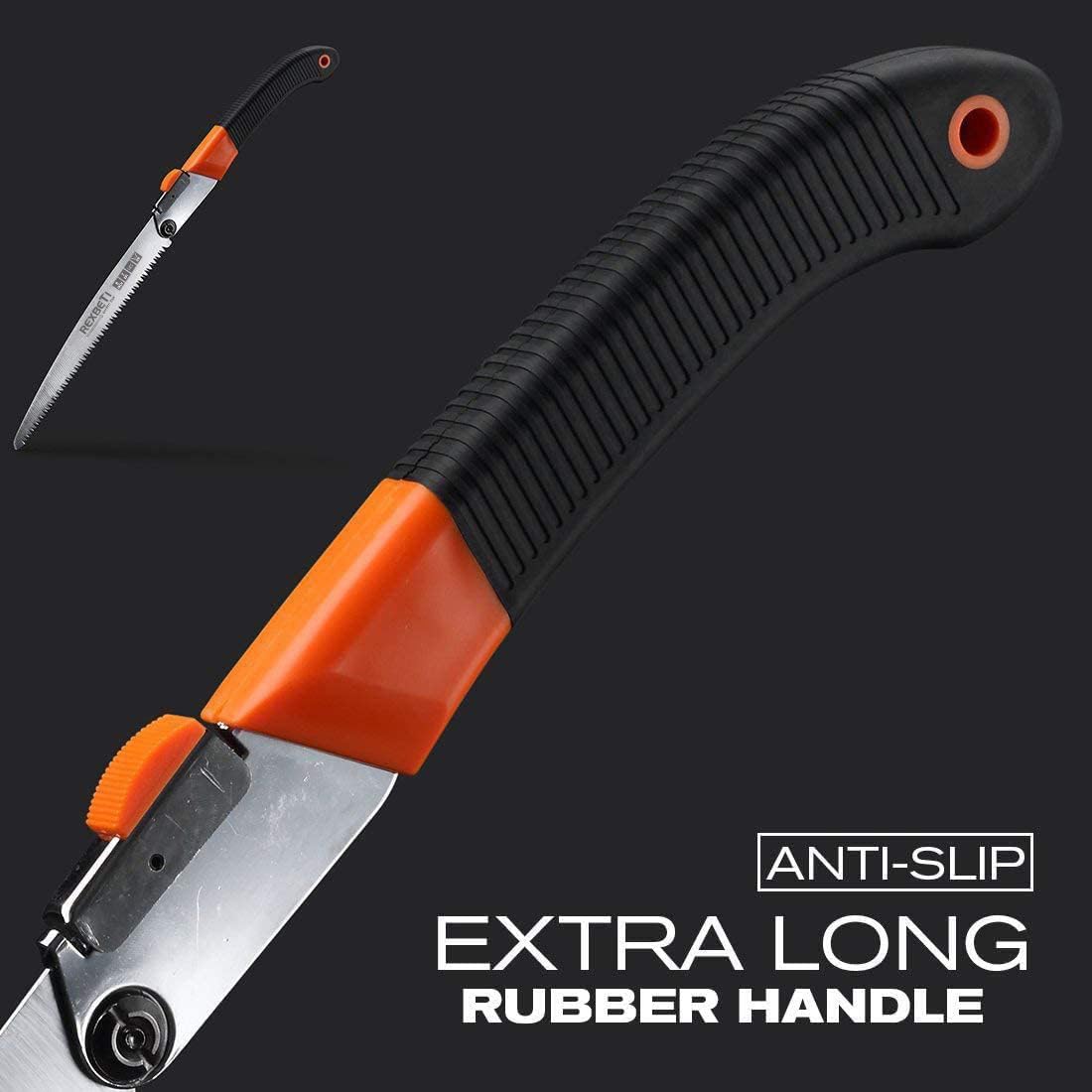REXBETI Folding Saw, Heavy Duty 11 Inch Extra Long Blade Hand Saws for Wood Camping, Dry Wood Pruning Saws With Hard Teeth, Quality SK-5 Steel, Gifts for men