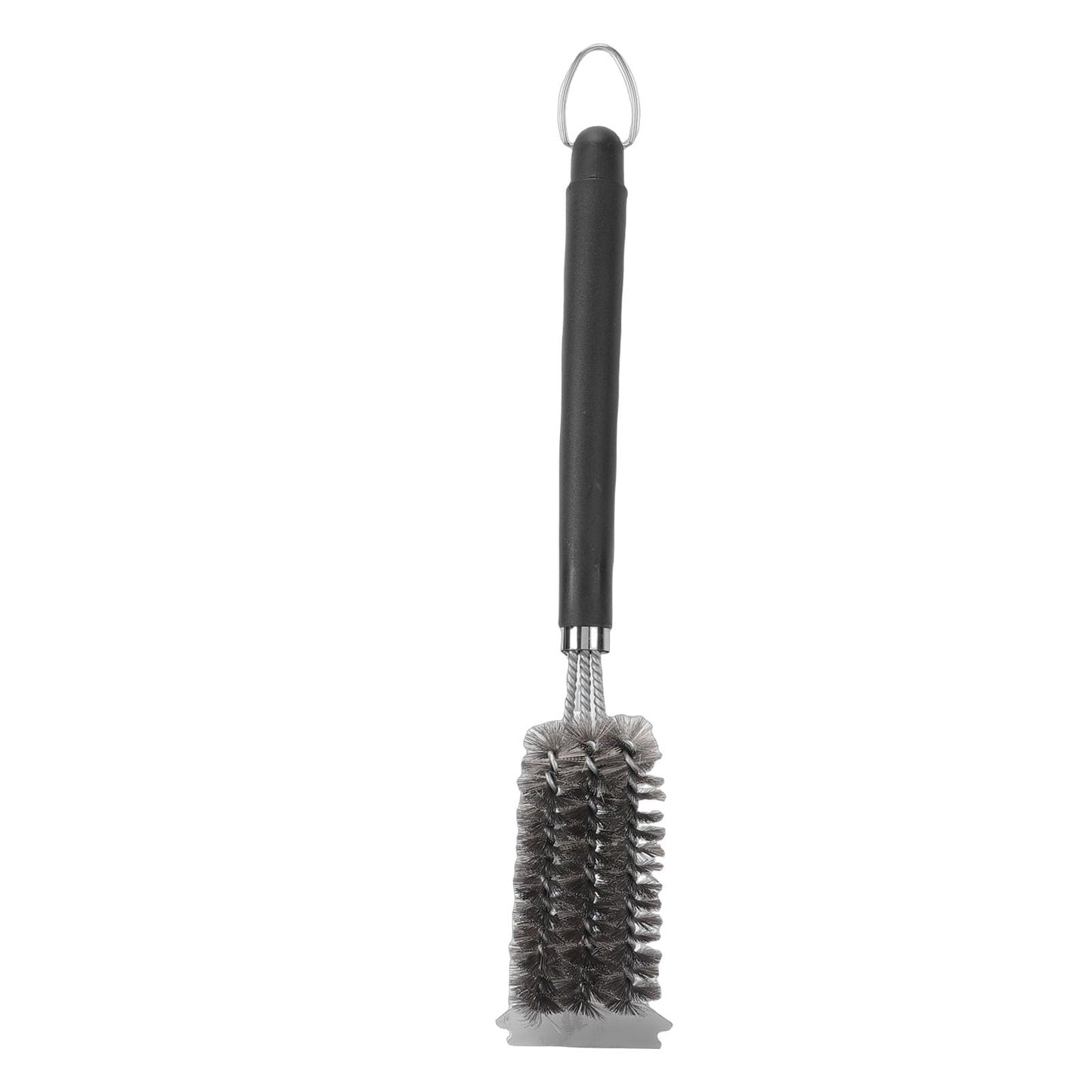 MAVIS LAVEN Grill Brush and Scraper, Stainless Steel BBQ Grill Cleaner with Ergonomic PP Handle, 360 Degree Wrap Around Design, Scraper Plus Brush for Gas Charcoal Smoker Users (Silver)