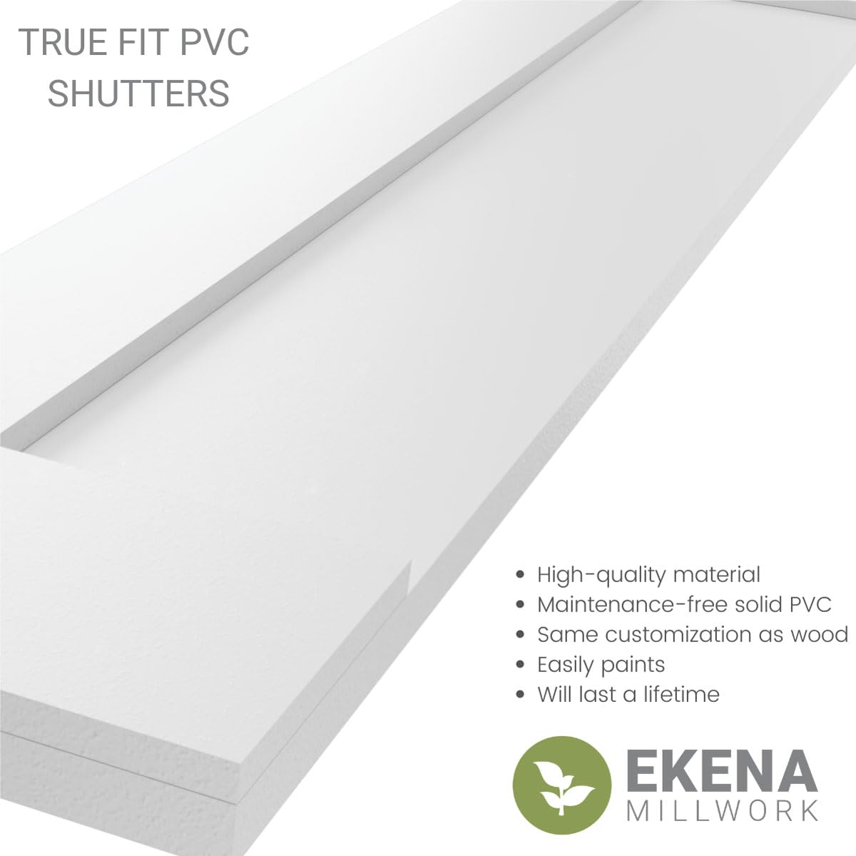 Ekena Millwork 15"W x 64"H True Fit PVC San Miguel Mission Style Fixed Mount Shutters, Burnt Toffee (Per Pair - Hardware Not Included)