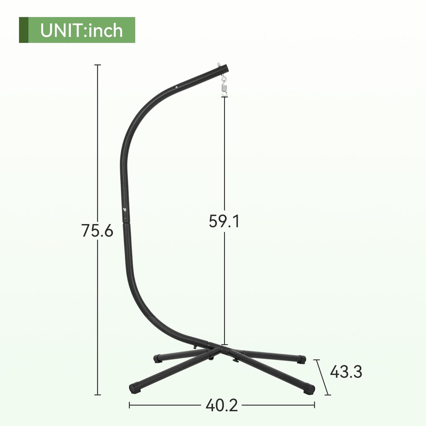 FDW Hammock Chair Stand, Outdoor Solid Steel Heavy Duty Construction for Hanging Hammock, Hanging Stand Max Load 400 LBS Air Porch Swing - 360 Degree Rotation