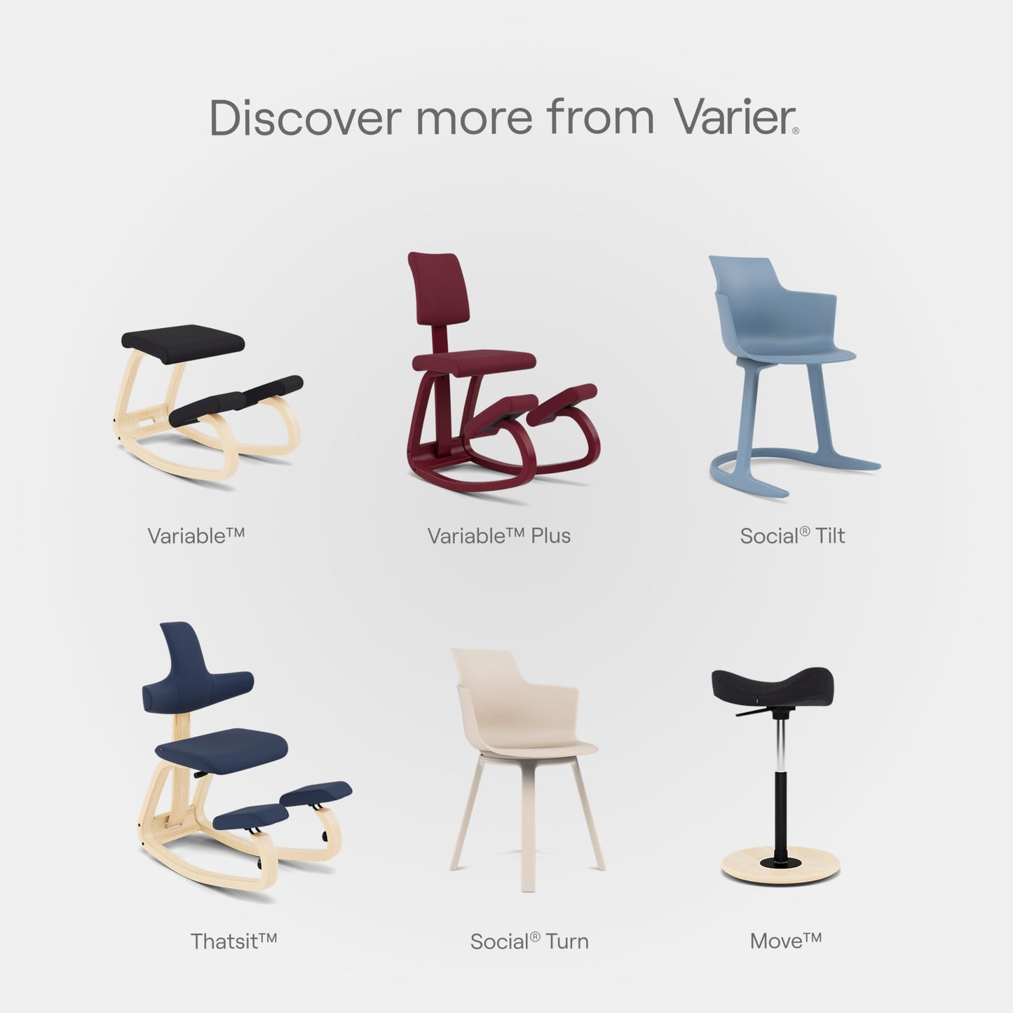 Varier Ergonomic Kneeling Chair for Office – Premium Kneeling Chair with Back Support for Posture Correction, Heavy Duty Desk Chair Cushion, Adjustable Office Chair Solution for Back Pain Relief