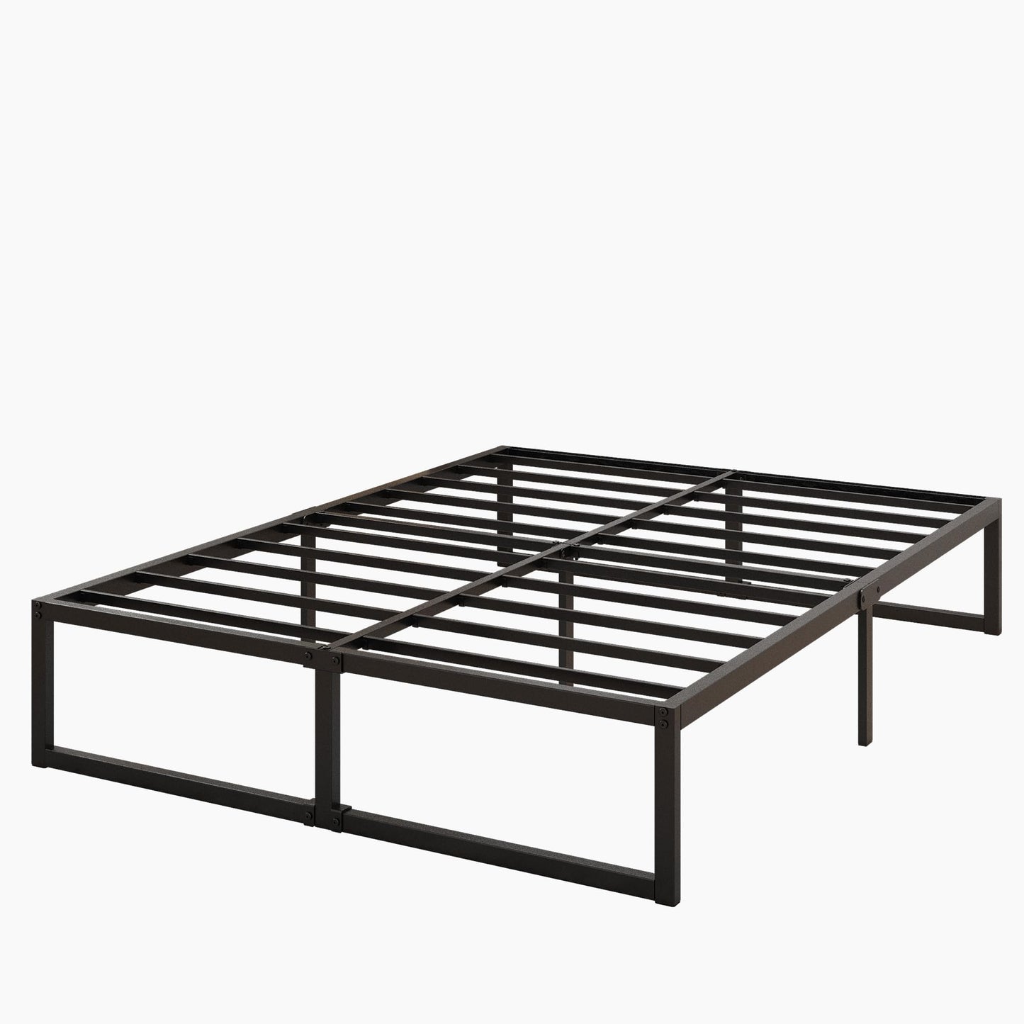 Lutown-Teen 14 Inch Full XL Size Bed Frame No Box Spring Needed, Heavy Duty XL Full Metal Platform Beds with Sturdy Steal Slats for Mattress Foundation, Easy Assembly, Noise Free, Black