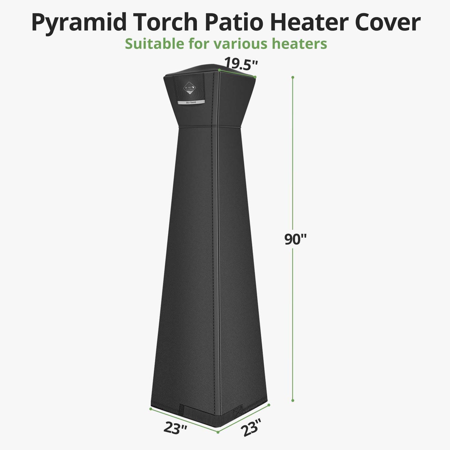 QH.HOME Pyramid Patio Heater Cover Waterproof 90"x 23"x23",Camel