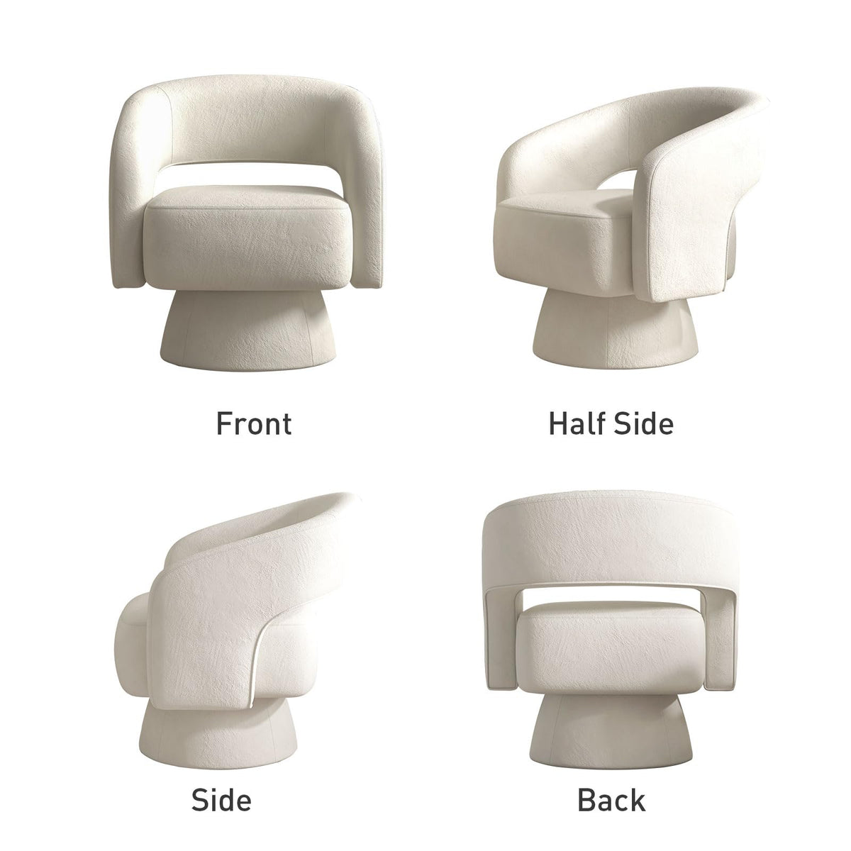 Bonzy Home Swivel Barrel Chair, Set of 2 Velvet Accent Armchair 360 Degree Swivel Club Chair for Living Room Bedroom Reception Room, Beige