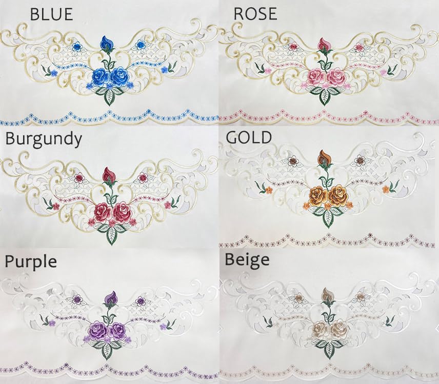 GOHD Rose Fragrance 3pcs Tiers Set,Multi-Color Kitchen Cafe Curtain,Rose