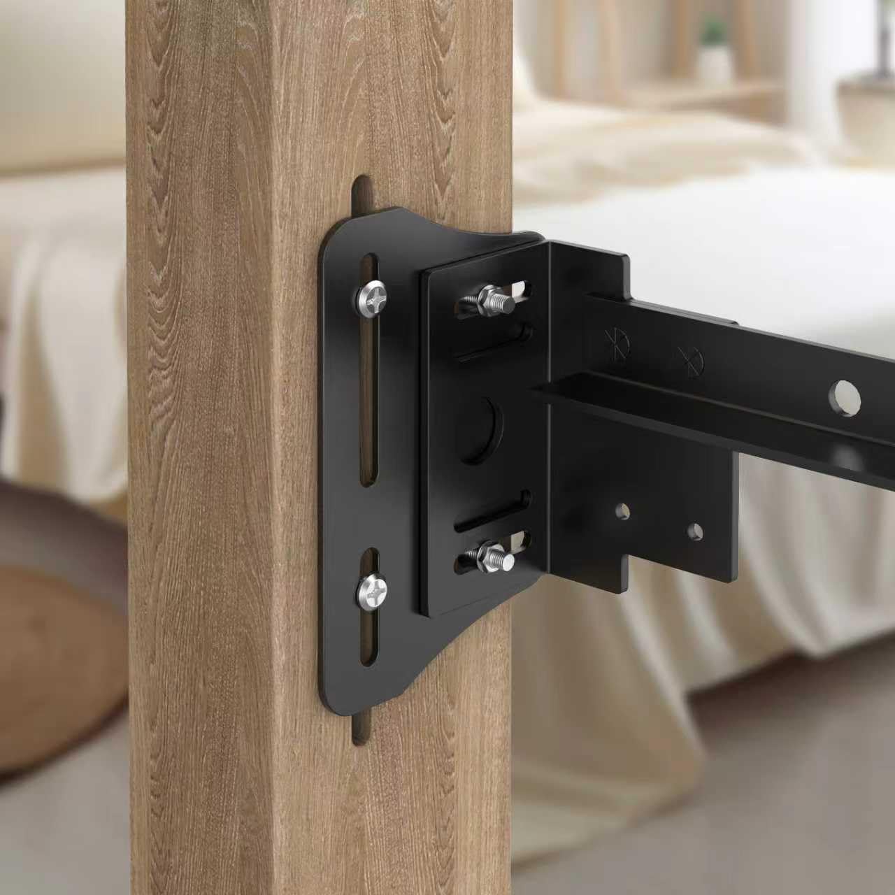 Linone 2PCS Heavy Duty Bed Frame Adapter/Connector Plate for Headboard and Footboard, Adjustable Metal Frame Modification Brackets
