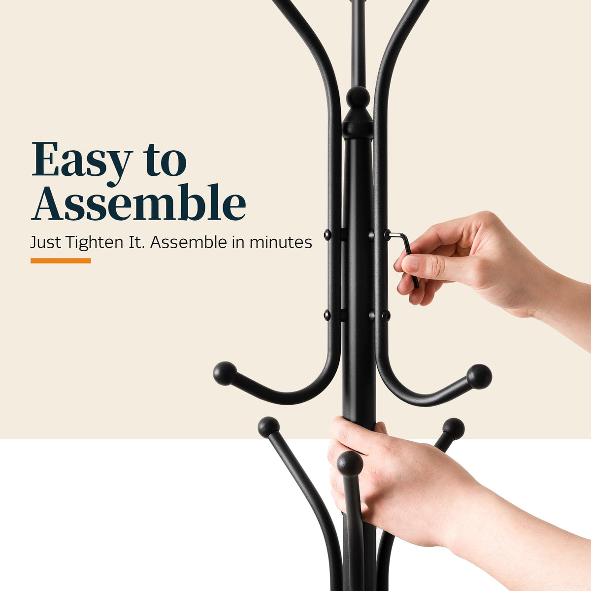 Yoobure Metal Coat Rack Freestanding with Marble Base, Coat Tree with 12 Hooks & Umbrella Holder, Coat Hanger Stand for Corner Entryway Bedroom Office, Heavy Duty Coat Rack Stand for Clothes Hats Bags
