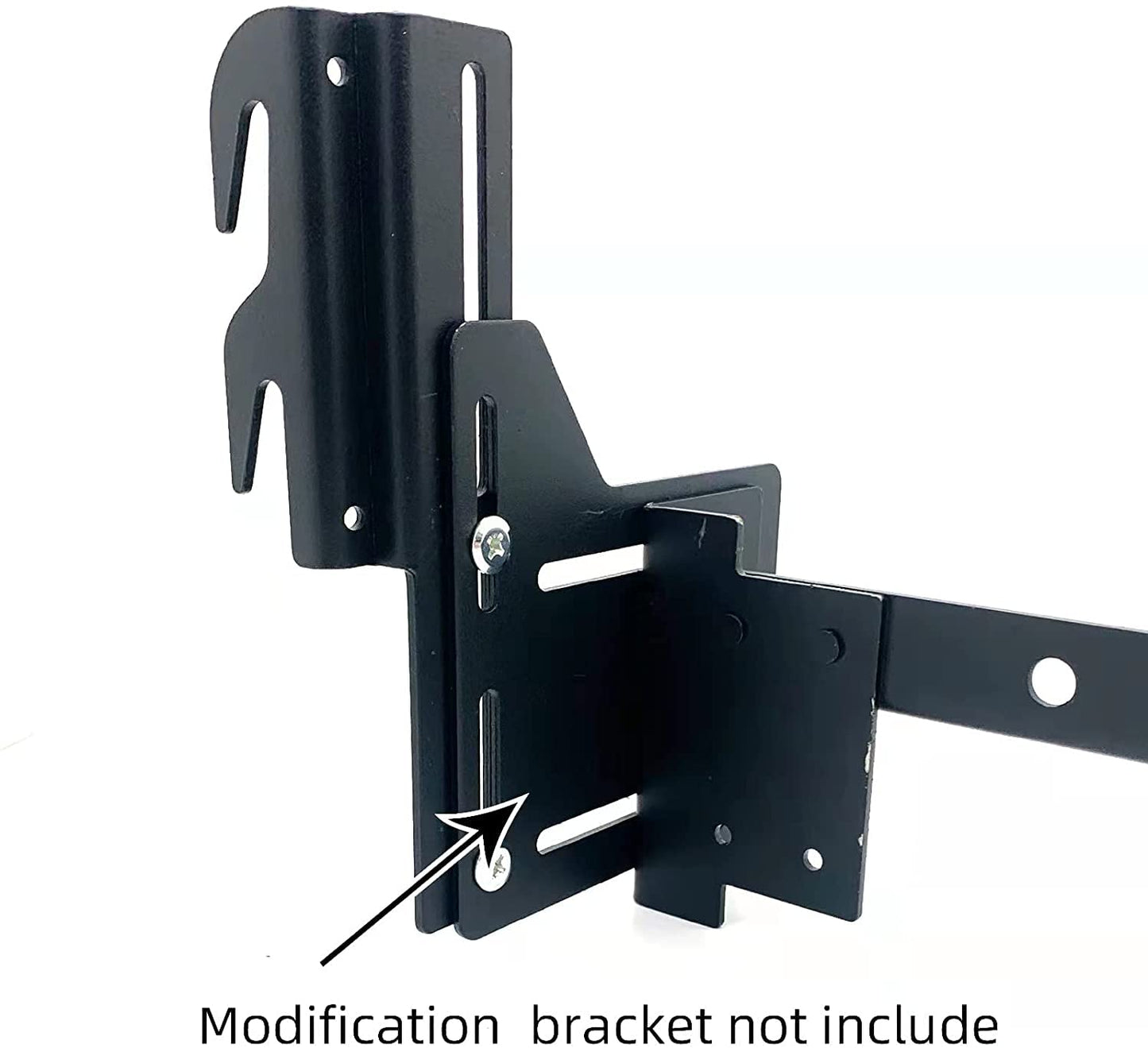 2Pcs #711 Bolt-On to Hook-On Bed Frame Conversion Brackets for Headboard or Footboard,Bed Hook Adapter kit with Hardware, Hook on Bed Rails Brackets(Black)