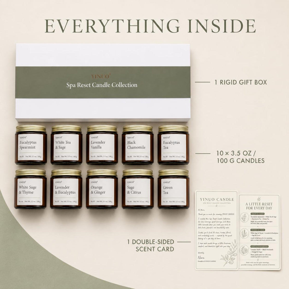 Scented Candles Gift Set for Women, 10 Pack Soy Spa Candles Bithday Gifts