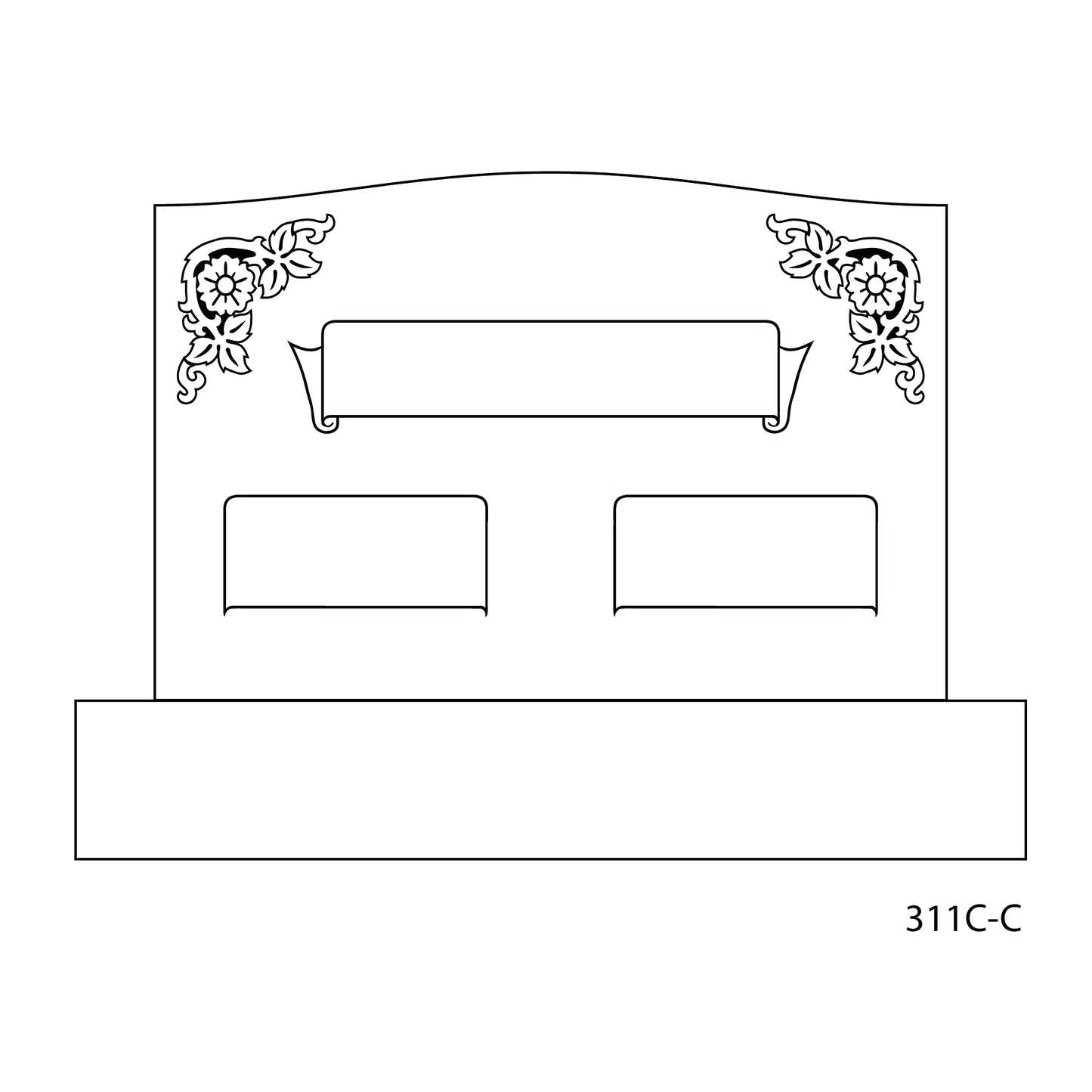 Cemetery Headstone - Monument Grade Granite. Includes Standard Front face Engraving. Complete as Shown top is 30 x 6 x 20