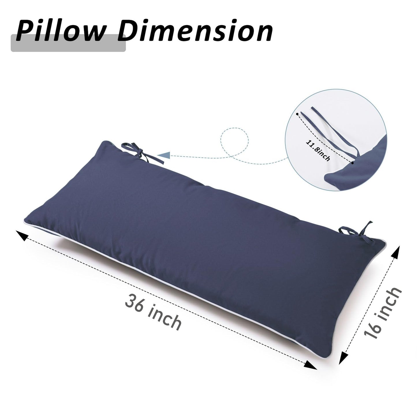 Maphissus 36 inch Hammock Pillow for Net Company,Extra Large Outdoor Hammock Pillow with Ties