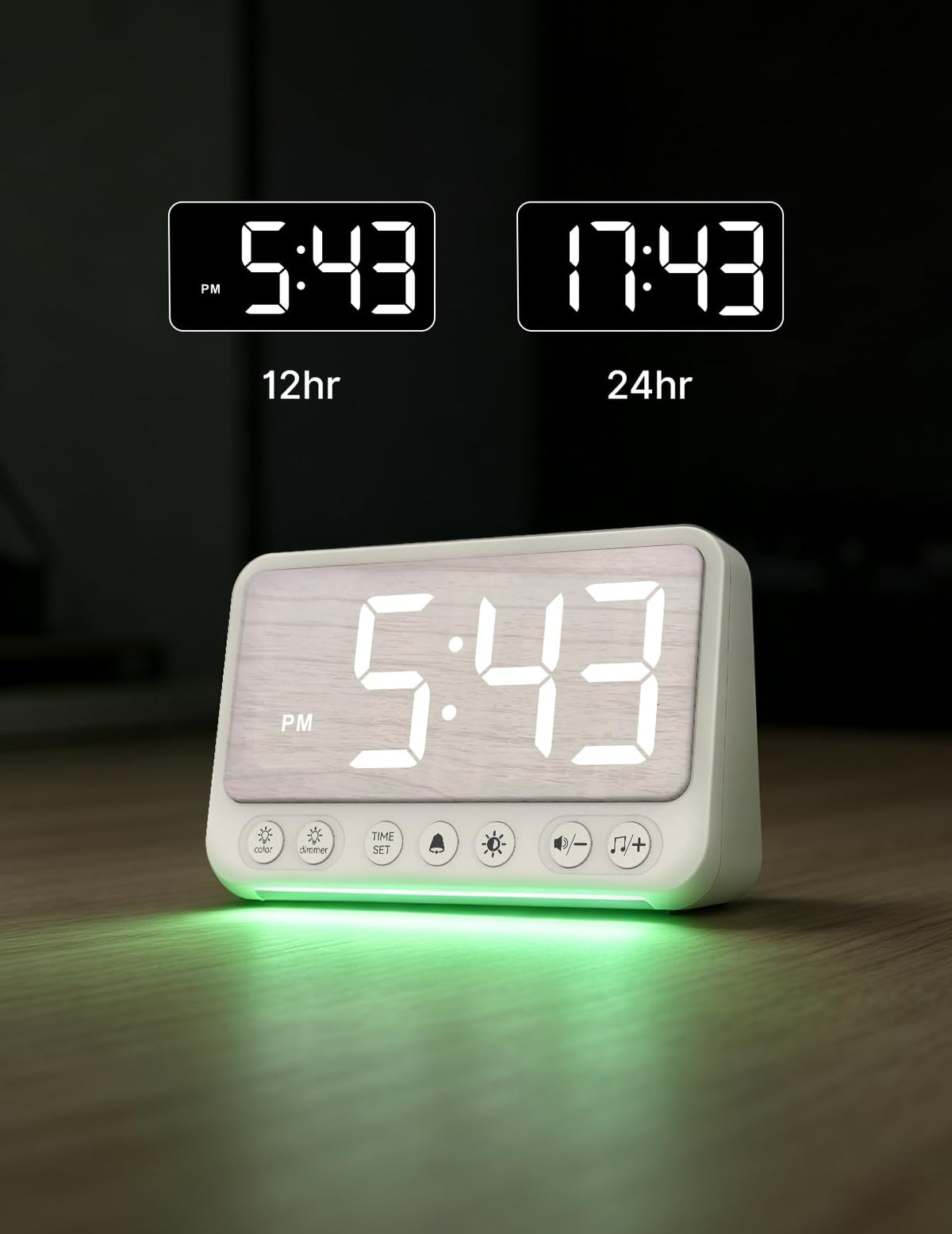 Topski Alarm Clocks for Bedroom, Digital Bedside Clock with Night Light