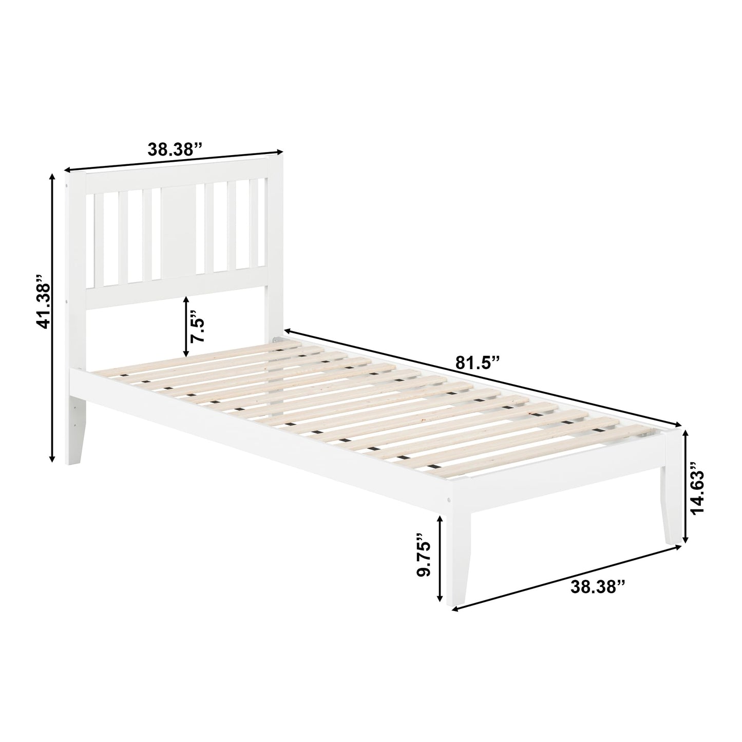 AFI, Tahoe Twin XL Platform Bed, White