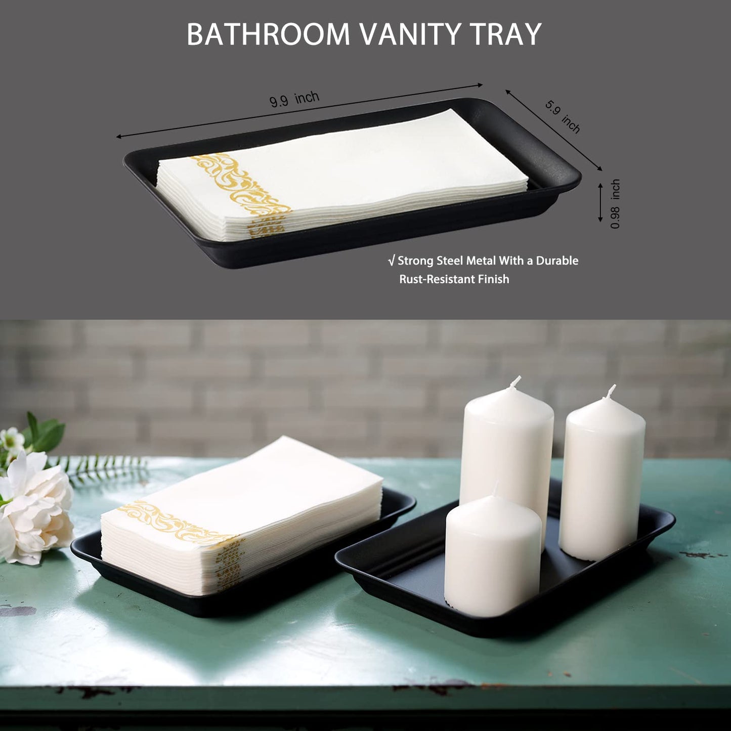 SheeChung 8PCS Mason Jar Bathroom Accessories Set Complete - Black