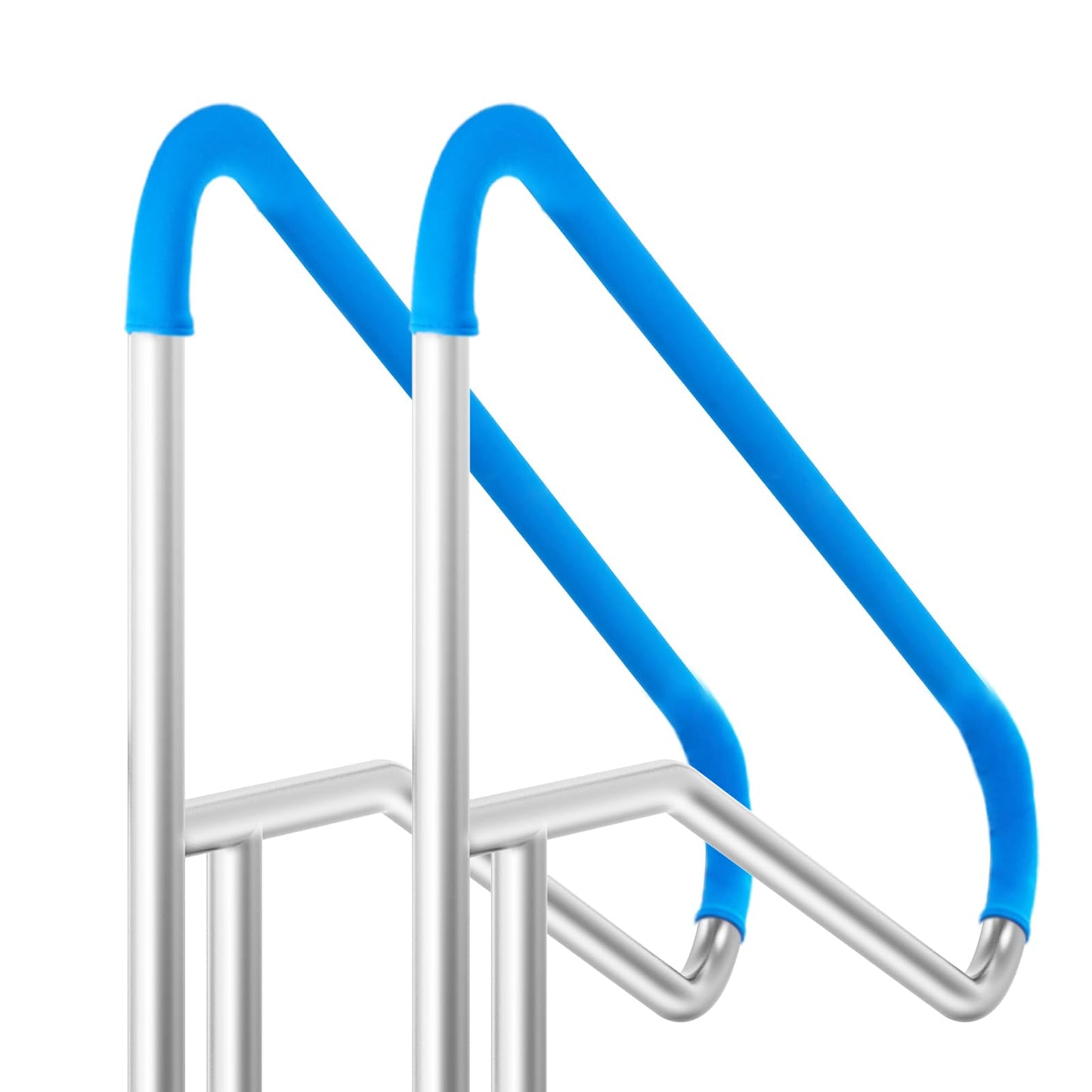 VEVOR Pool Handrail, 2 PCS 55 x 32 inch Railing, Stainless Steel with Base Plate for Indoor/Outdoor, Rust-Proof Grab Bar w/Grip Cover&Accessories for Decks/Spas