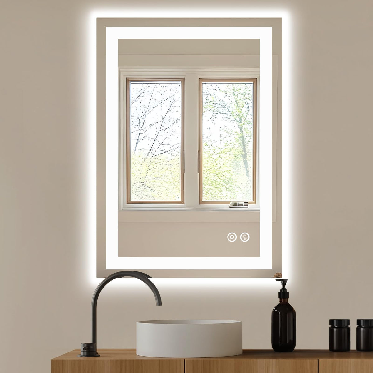 DUMOS 24.1"x32.1" LED Bathroom Mirror, Bathroom Vanity Mirror