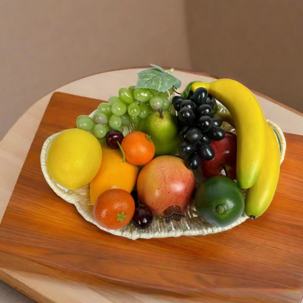 17pcs Artificial Mixture Fruits,Simulation Fruit Props for Photography Display, Lifelike Realistic Fake Fruits Home Decor Craft Fruit Set Fake Grapes Fake Banana