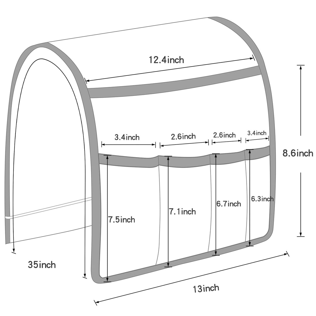 Remote Control Holder for Armchair Caddy, Remote Holder with 5 Pockets