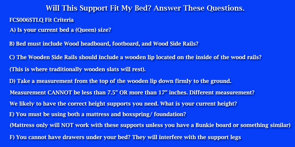 STLBEDS Heavy Duty High Profile Universal Bed Slats Center Support System for Wooden Beds Holds 1400 Pounds Queen Size