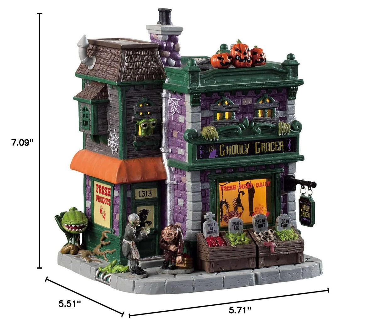 Lemax Ghouly Grocer Lighted Building, #95458 for Halloween Village Display