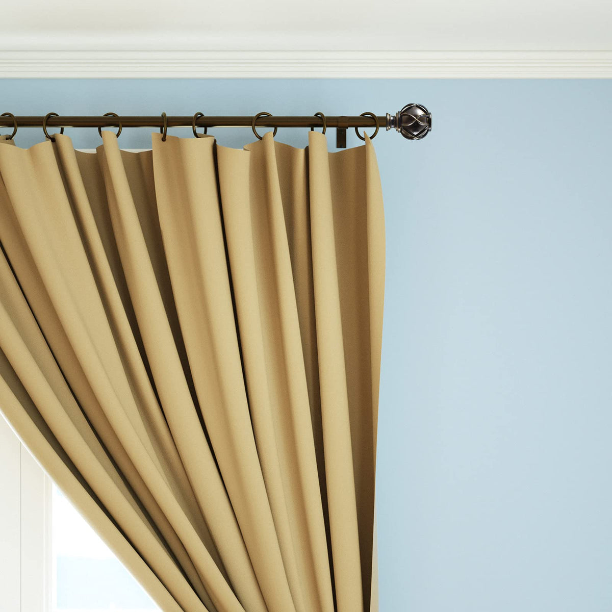 KAMANINA Bronze Finials for Curtain Rods 1 or 7/8 Inch Diameter, Set of 2