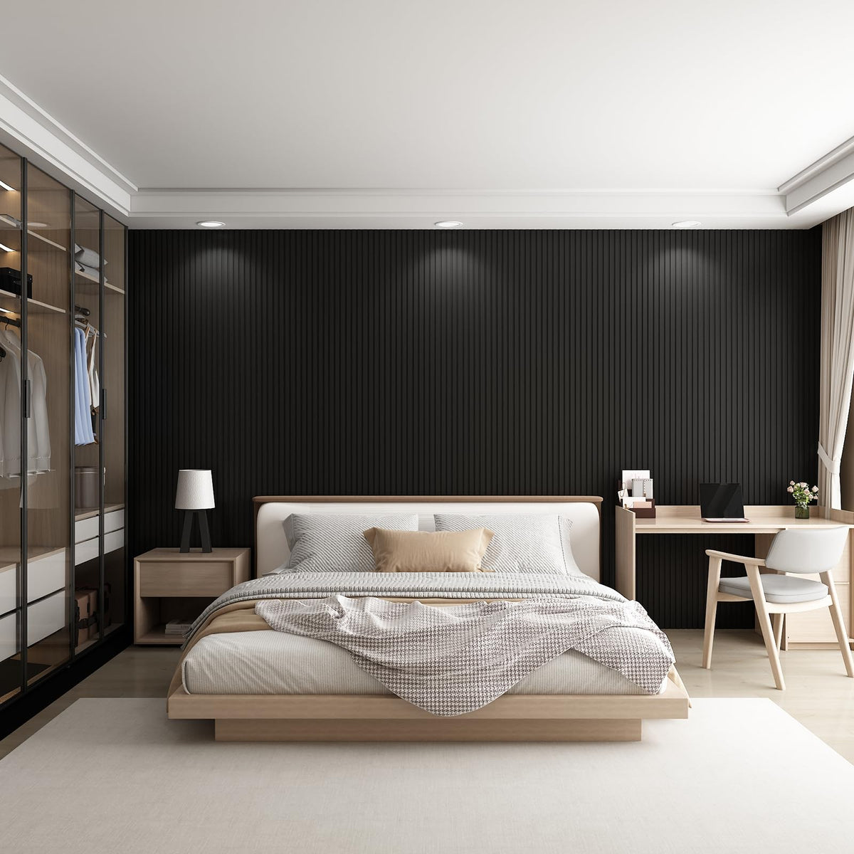 VESLARA Slat Wall Panel 8-Pack, 108’’x6.3’’, Black