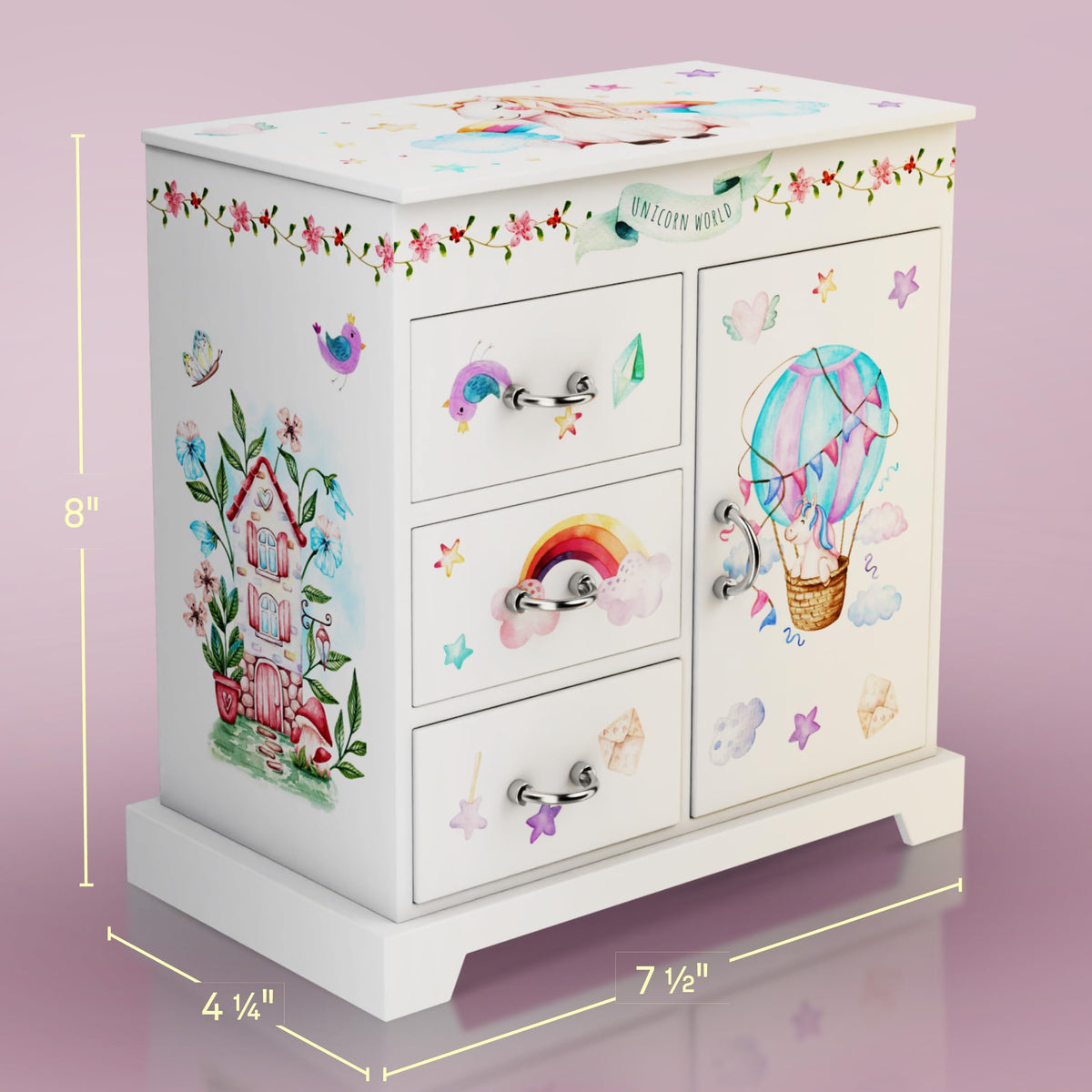 Pretty Me Unicorn Musical Jewelry Box for Kids - Gifts for Girls Ages 3-8