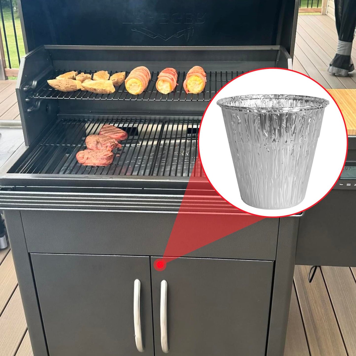 WEBROIL 30 Packs BAC608 Grease Bucket Liner for Traeger Timberline and Timberline XL Pellet Grills, Traeger Lronwood, Lronwood XL Disposable Grill Liner, Traeger Flatrock Accessories Drip Tray Liners