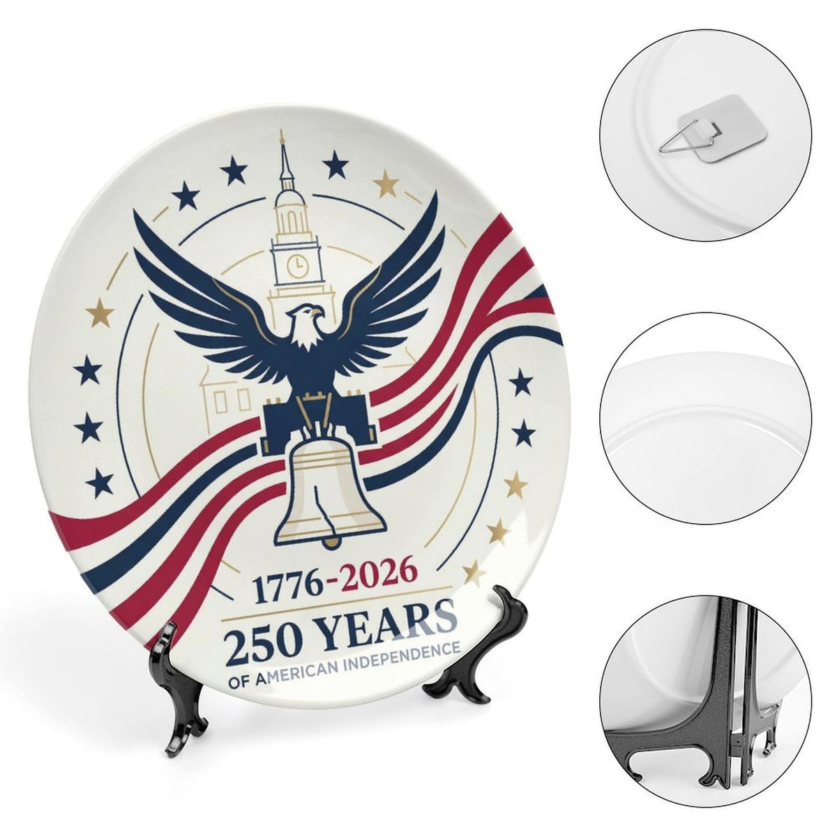 Nichcepts 250th Anniversary Decorative Plates 8 Inch Eagle Liberty Bell