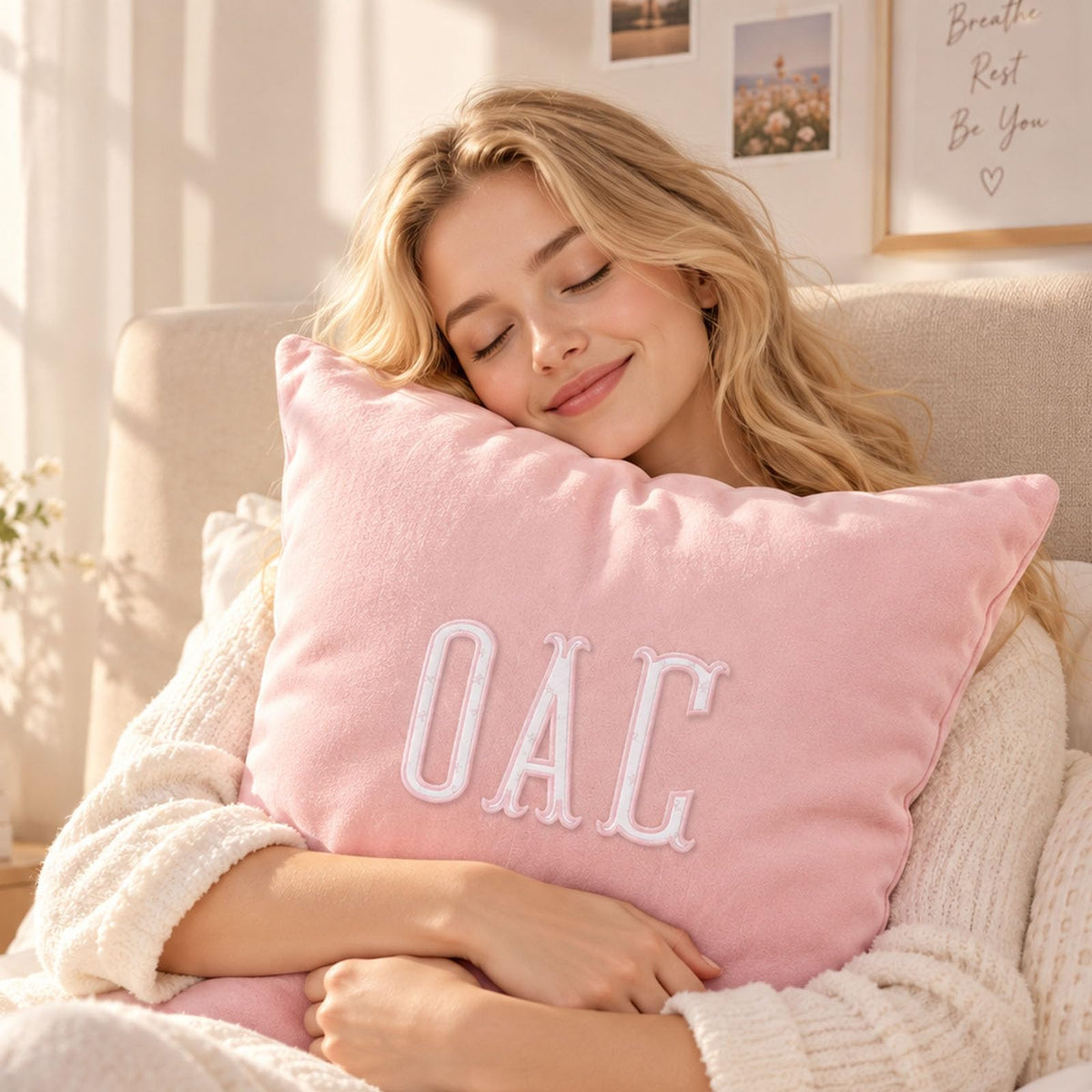 Custom Embroidered Floral Monogram Throw Pillow Cover Personalized Vintage