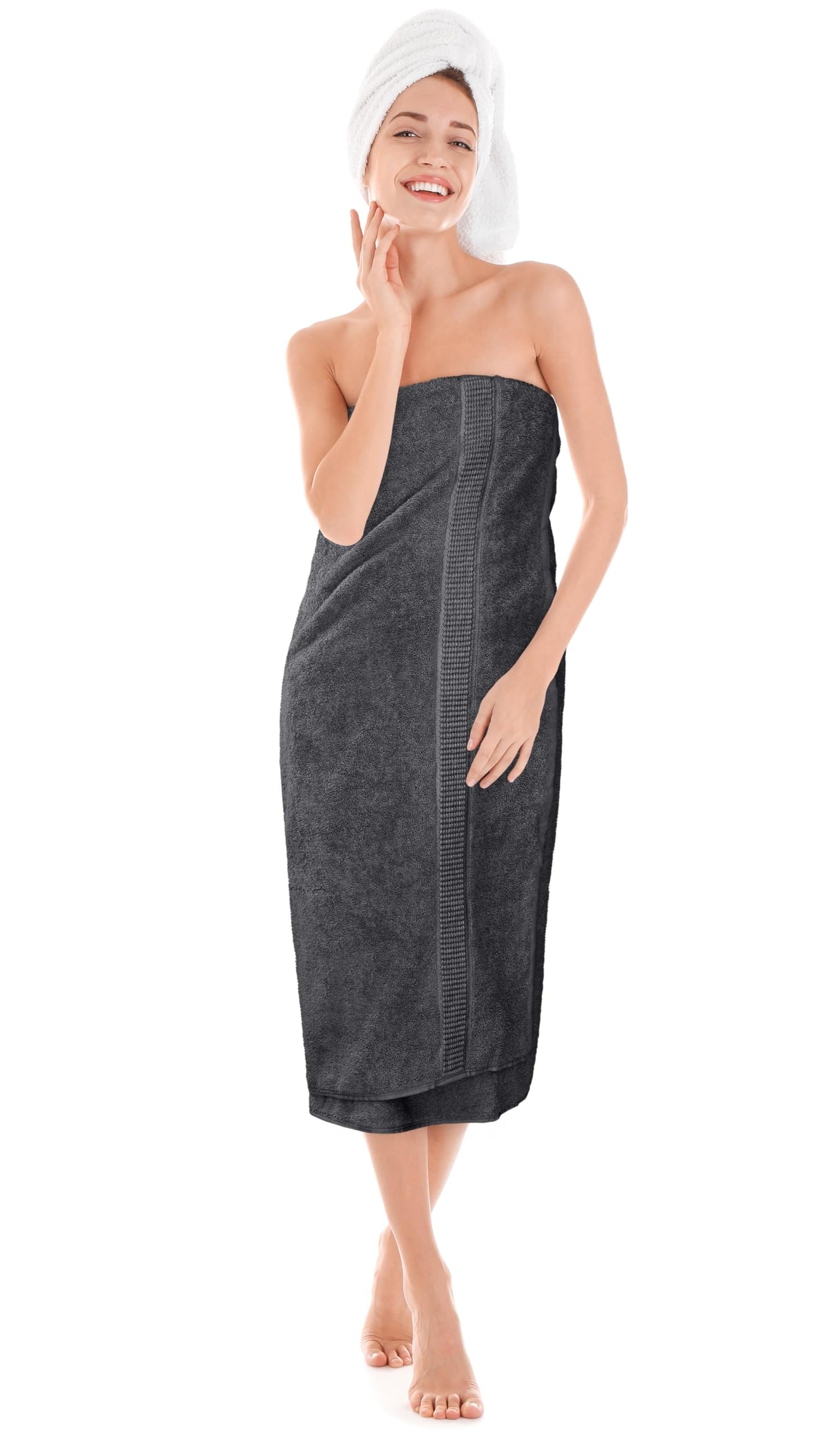 Utopia Towels Jumbo Bath Sheets, 2 Pack, 35x70 in, 600 GSM Cotton, Grey