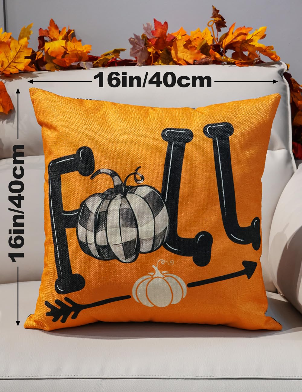multiwins Fall Pillow Covers 16x16 4Pcs Double-Sided Print for Home Decor