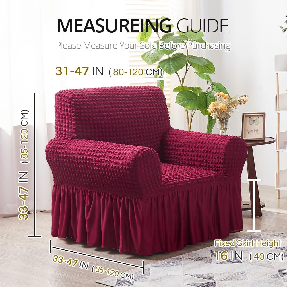 NICEEC Arm Chair Covers Armchair Covers Universal Slipcovers with Skirt