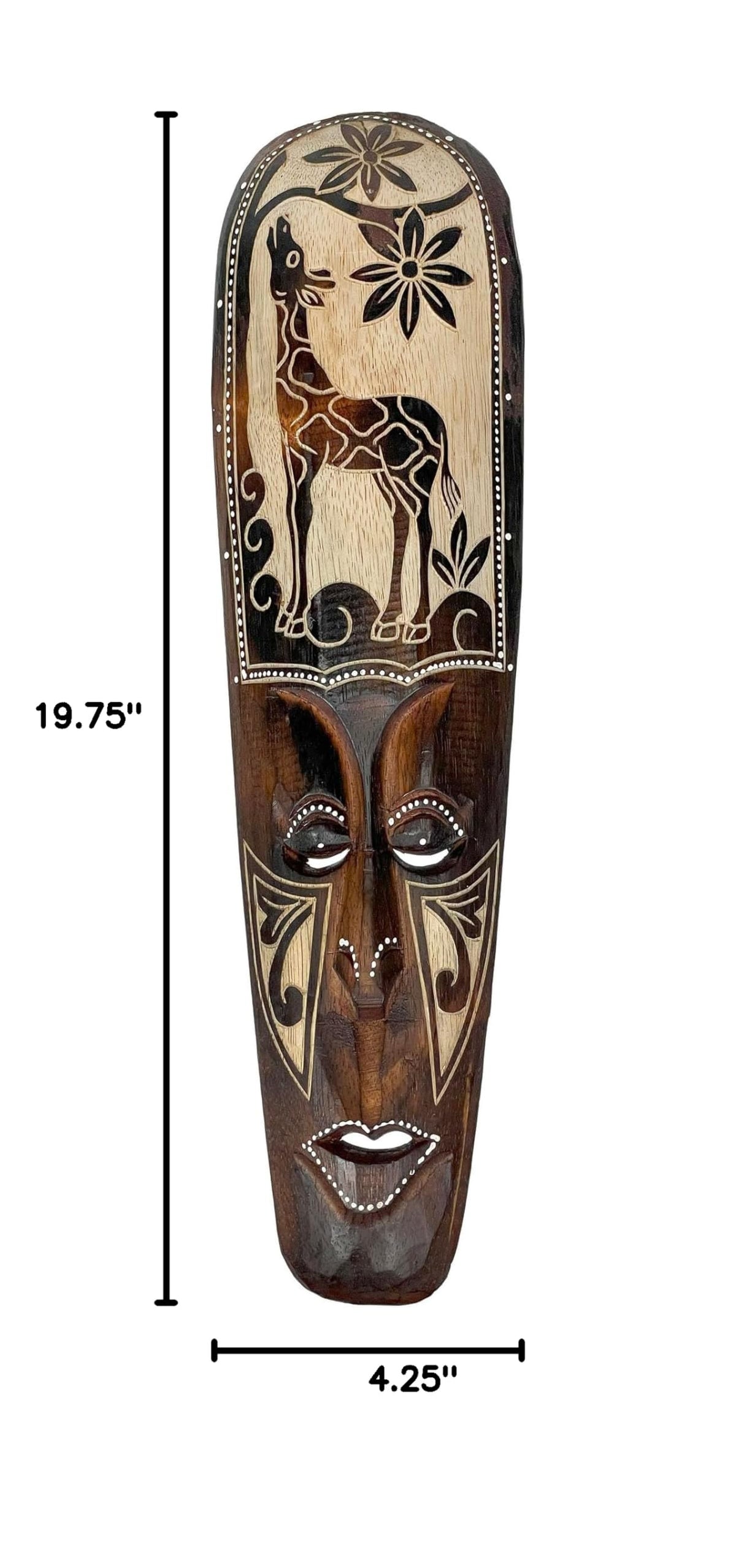 Zeckos Set of 5 African Animal Wall Masks, Hand-Carved Wood, 20 Inch