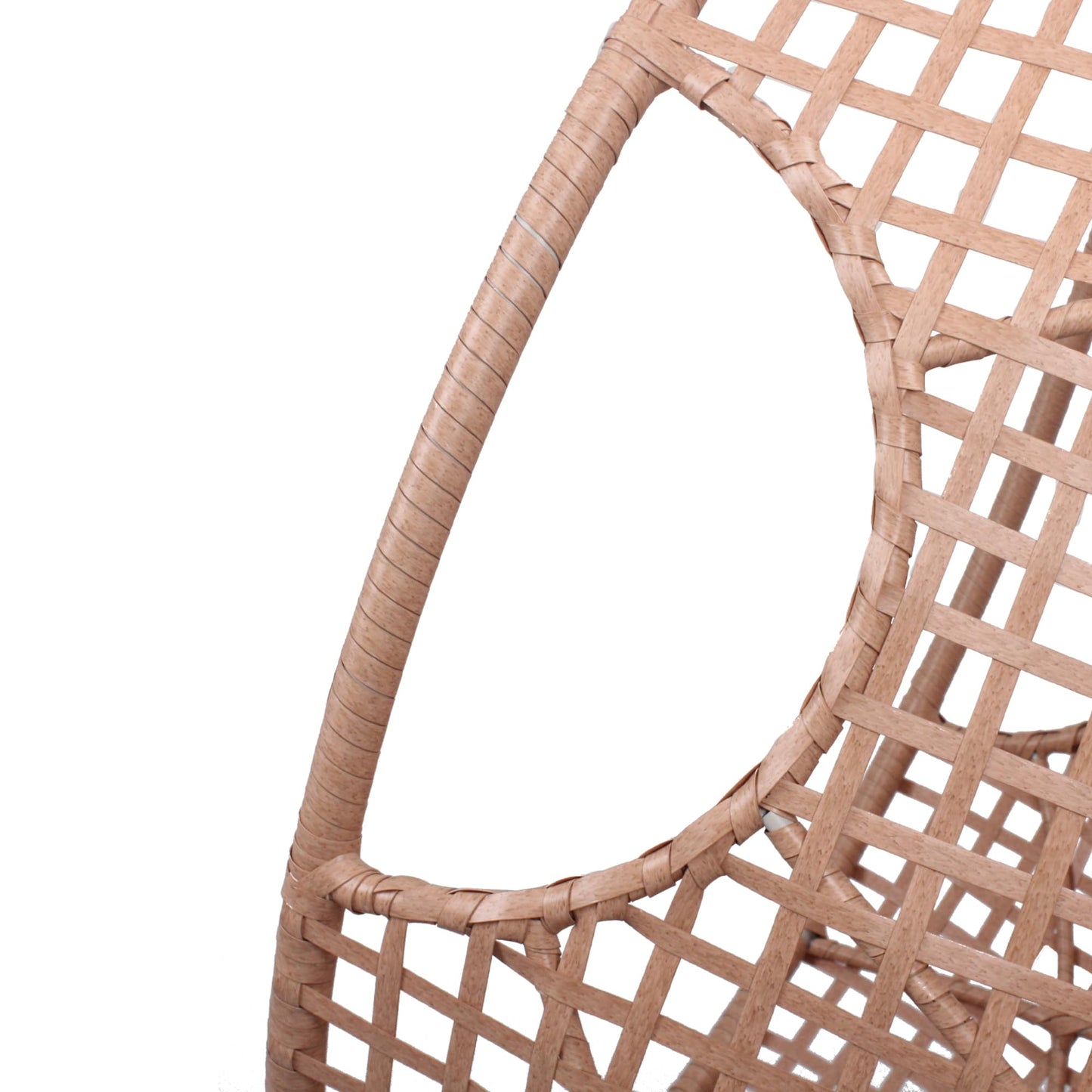 Elegant Arc Back Hanging Egg Chair, 400lb Capacity Patio Swing with 8-Inch Cushion, PE Rattan Outdoor Indoor Chair for Garden Lounge