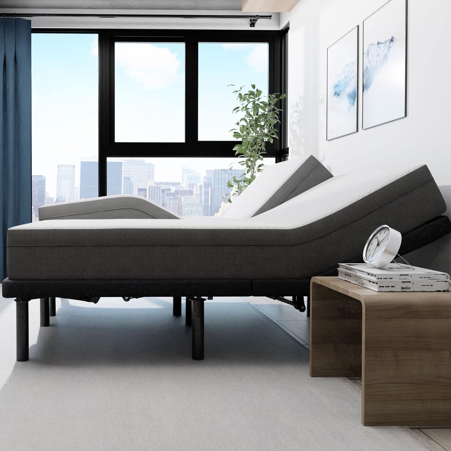 SmartBD Adjustable Split Mattress Plush-Firm Memory Foam Hybrid Mattress,for Adjustable Bed Mattress Set Therapeutic Back Relief (Split Queen)