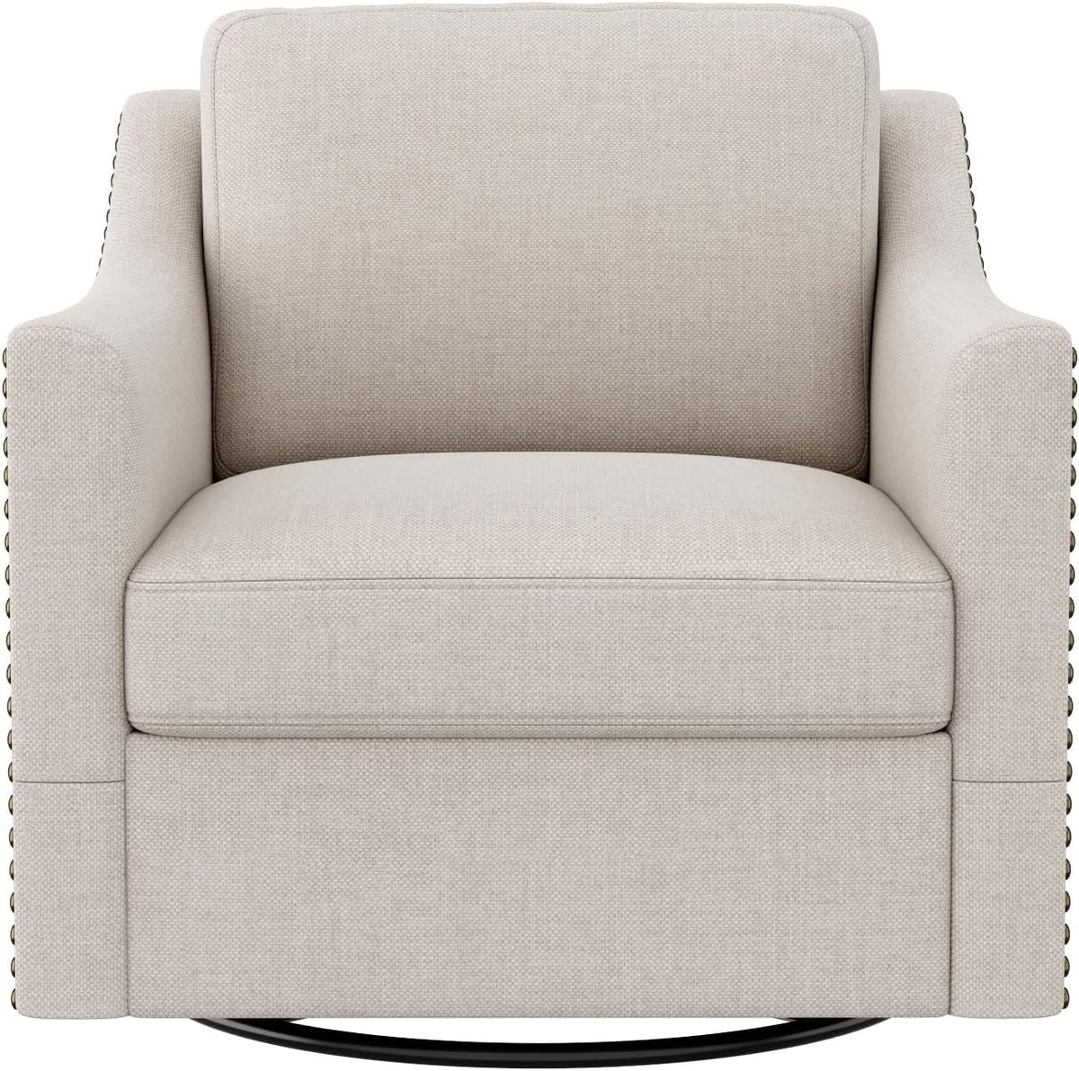 Jantaypor Swivel Accent Chair Set of 2,Armchair,Bronze Nail Decoration Comfy Living Room Chair,Single Sofa Chair,Reading Chairs,for Living Room Bedroom Reading Apartment (Cream, 2 Cream)