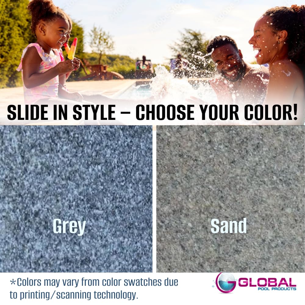 Global Pool Products Tsunami Inground Swimming Pool Water Slide Deck Mounted Sand GPPSTS-Sand