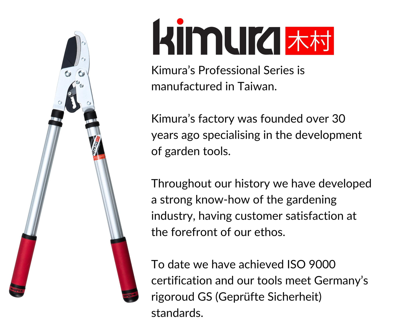 Kimura® Pro Heavy Duty Garden Loppers - 25-37", Premium Anvil Lopper with Advanced Ratchet Mechanism, Lightweight Telescopic Handles, Japanese SK5 Steel Blades, Extendable Garden Loppers