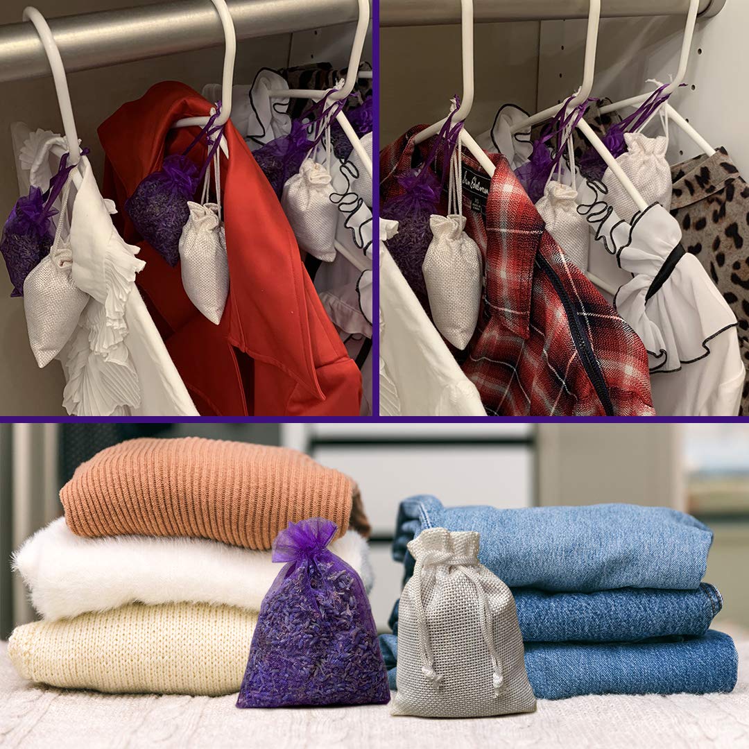 Professor Killamoth Cedar Chips and Lavender Sachets (20 Pack) - Stop Clothes Damage - Cedar and Lavendar Home Fragrance Sachets for Drawers and Closets