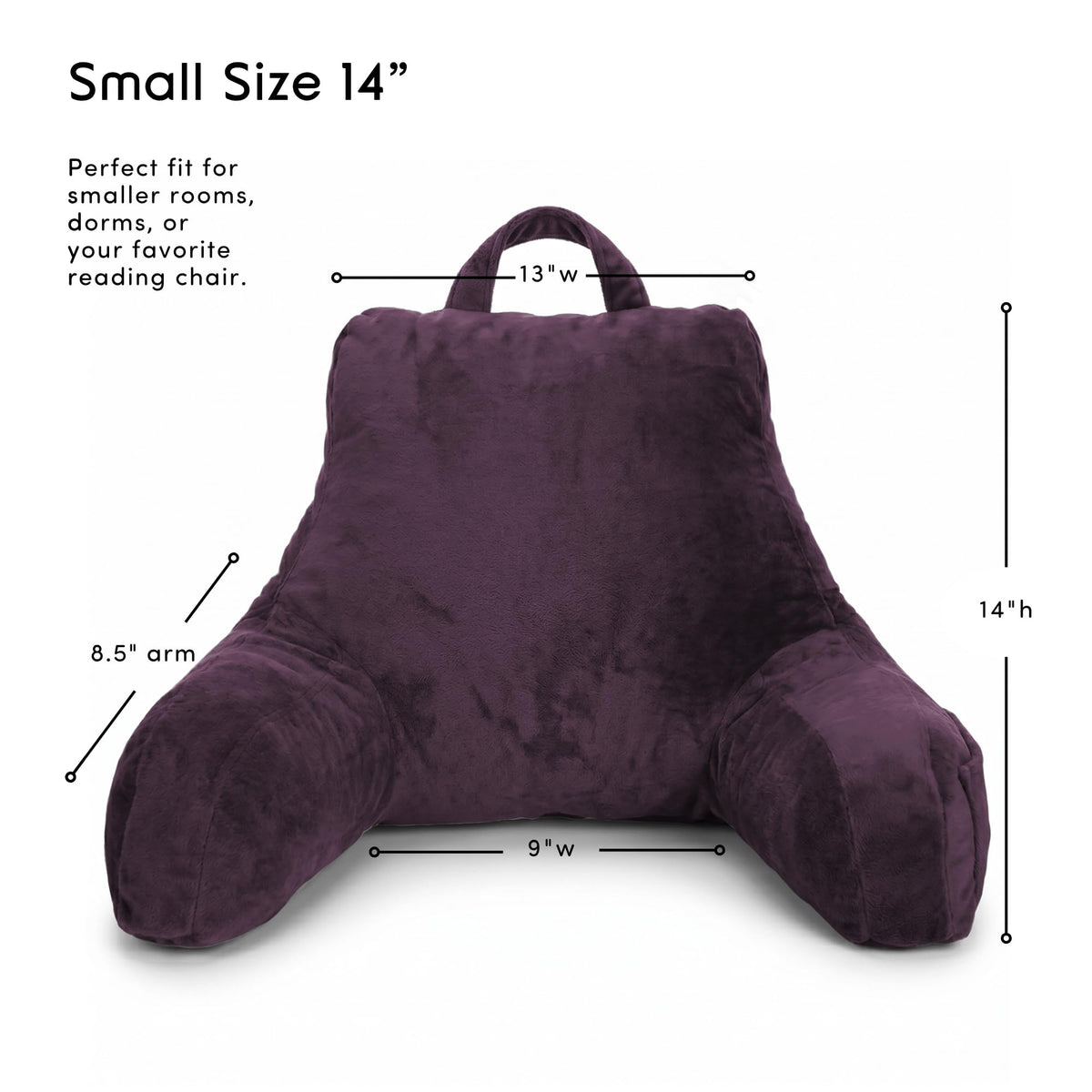 Nestl Reading Pillow for Bed, Back Pillow for Sitting Up in Bed, Purple