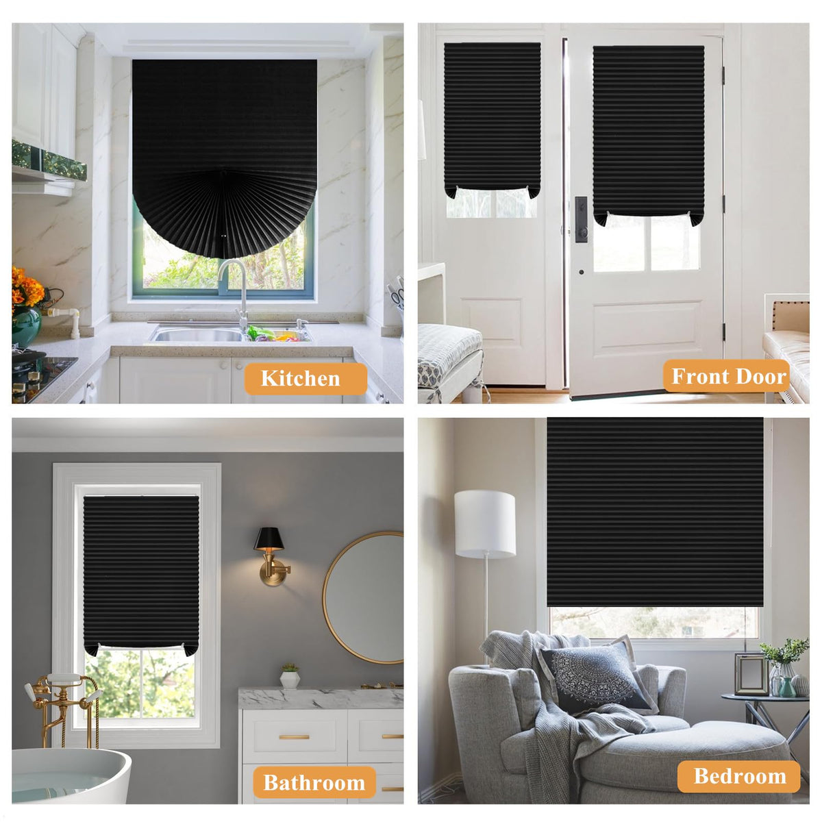 Window Blinds Cordless No Drill Cut to Size Stick On Temporary Paper Shades