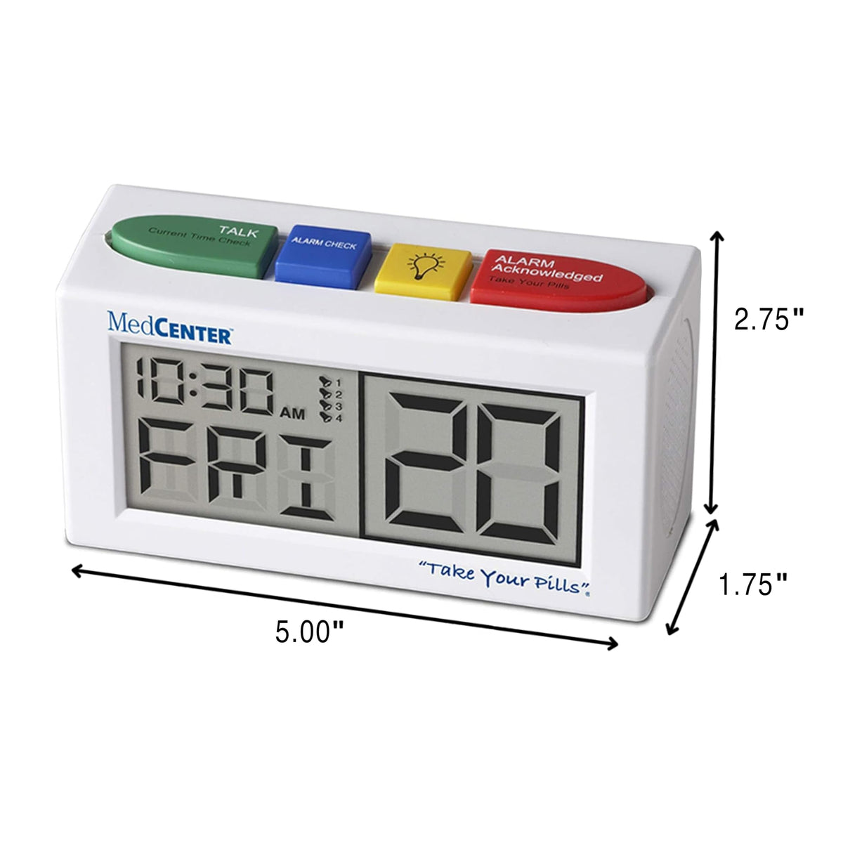 MEDCENTER Digital Talking Medication Alarm Clock for Seniors