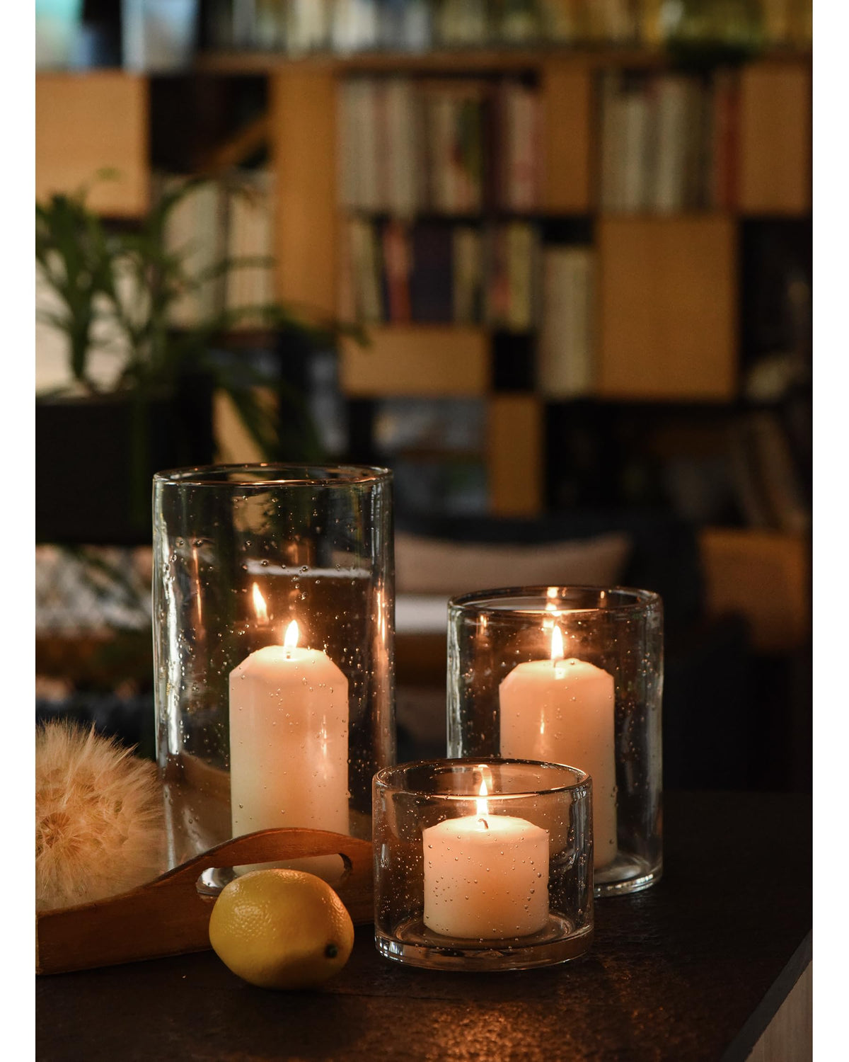 ARIAMOTION Hurricane Candle Holders Glass Cylinders Set of 3 (10" 7" 4")