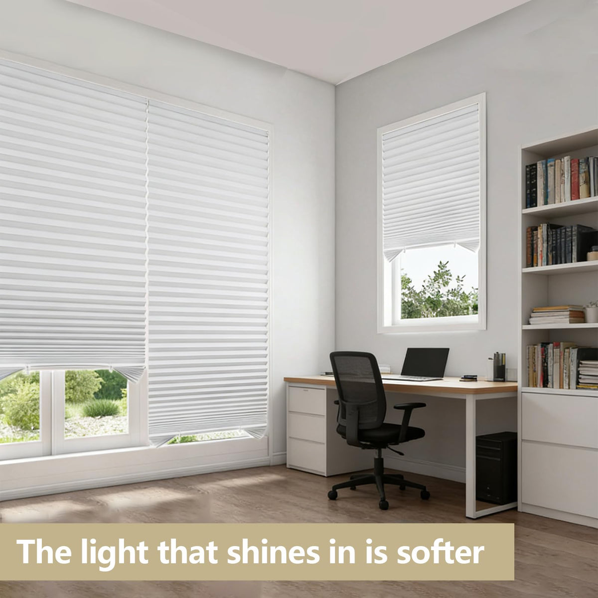 Temporary Blinds for Indoor Windows, Non-Woven Pleated Shades