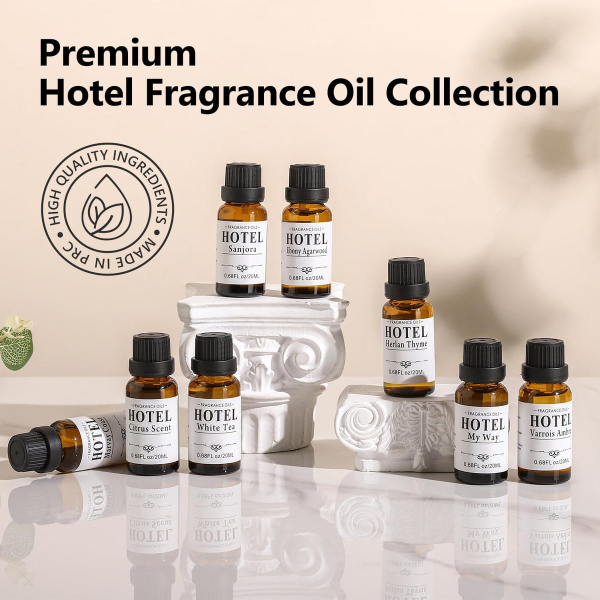Hotel Collection Diffuser Oil Set - 8 Pack 20ml, White Tea & My Way